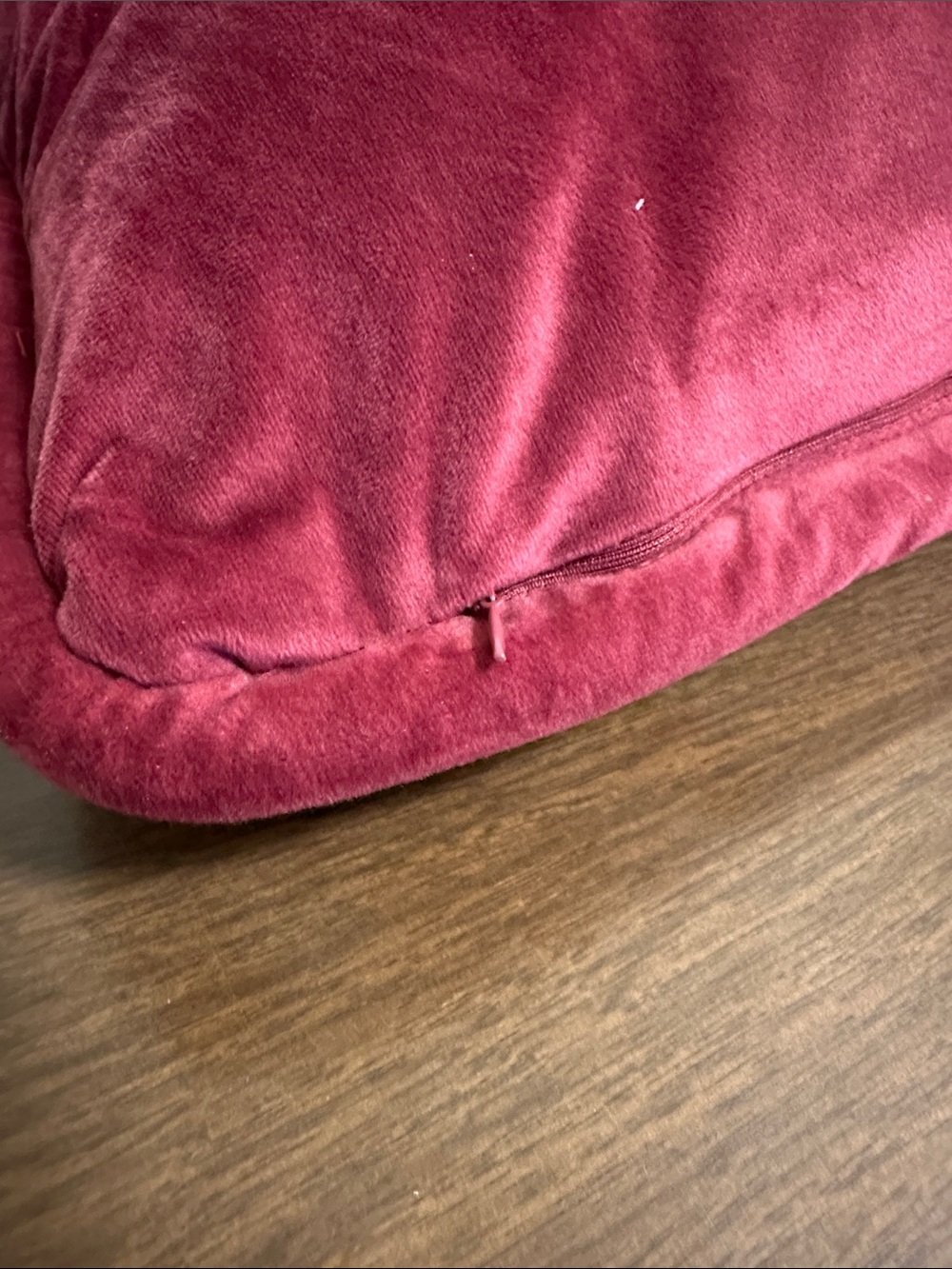 Calvin Klein Velvet Accent Pillow in Deep Burgundy - Picture 3 of 6